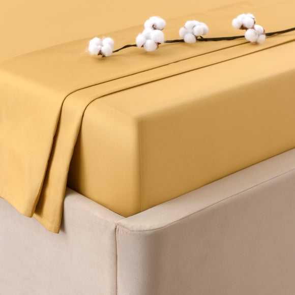 Dorma 300 Thread Count 100 Cotton Sateen Plain Flat Sheet Dunelm