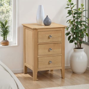 Cotswold 3 Drawer Bedside Table- Oak