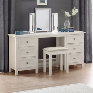 Maine 6 Drawer Dressing Table- White