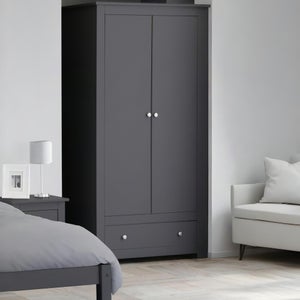 Radley Double Wardrobe- Dark Grey & Pine