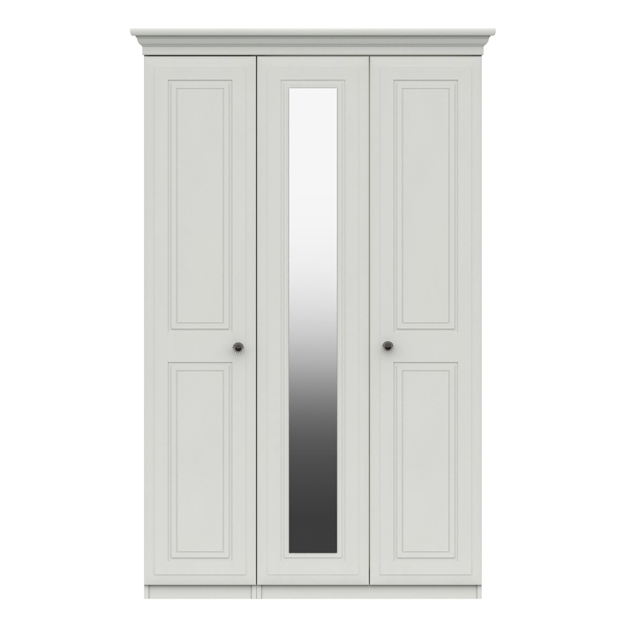 Portia Triple Wardrobe Mirrored White