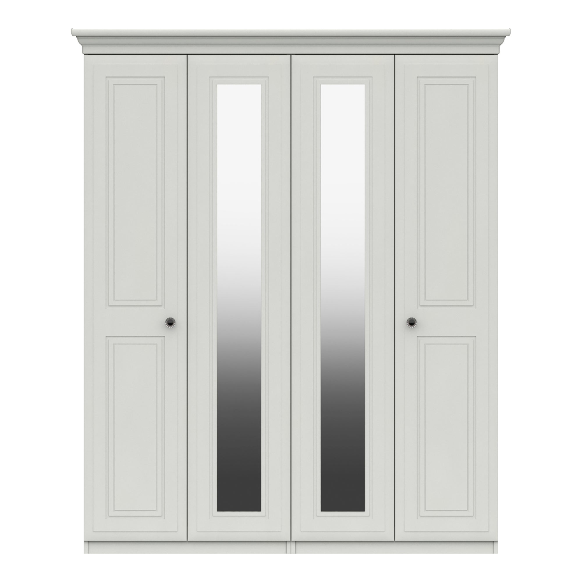 Portia 4 Door Wardrobe Mirrored White