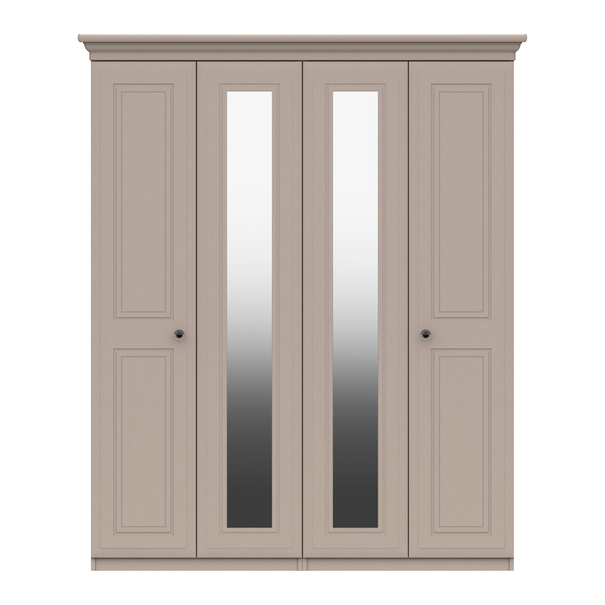 Portia 4 Door Wardrobe Mirrored Beige