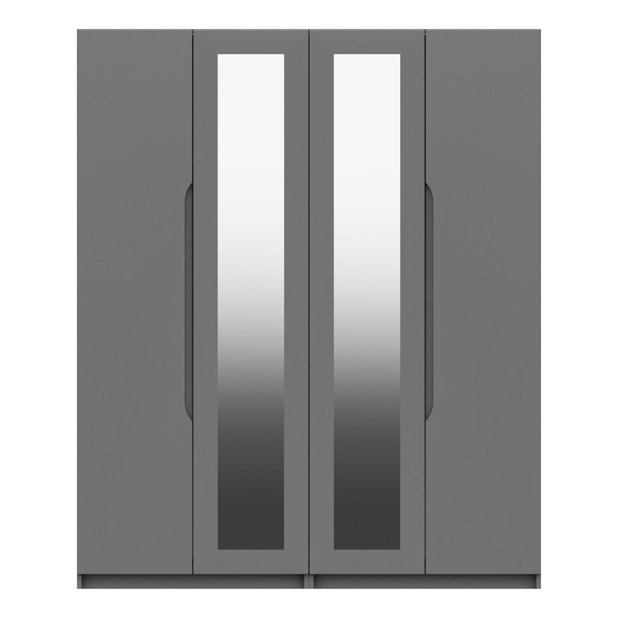 Legato 4 Door Wardrobe Mirrored Legato Grey