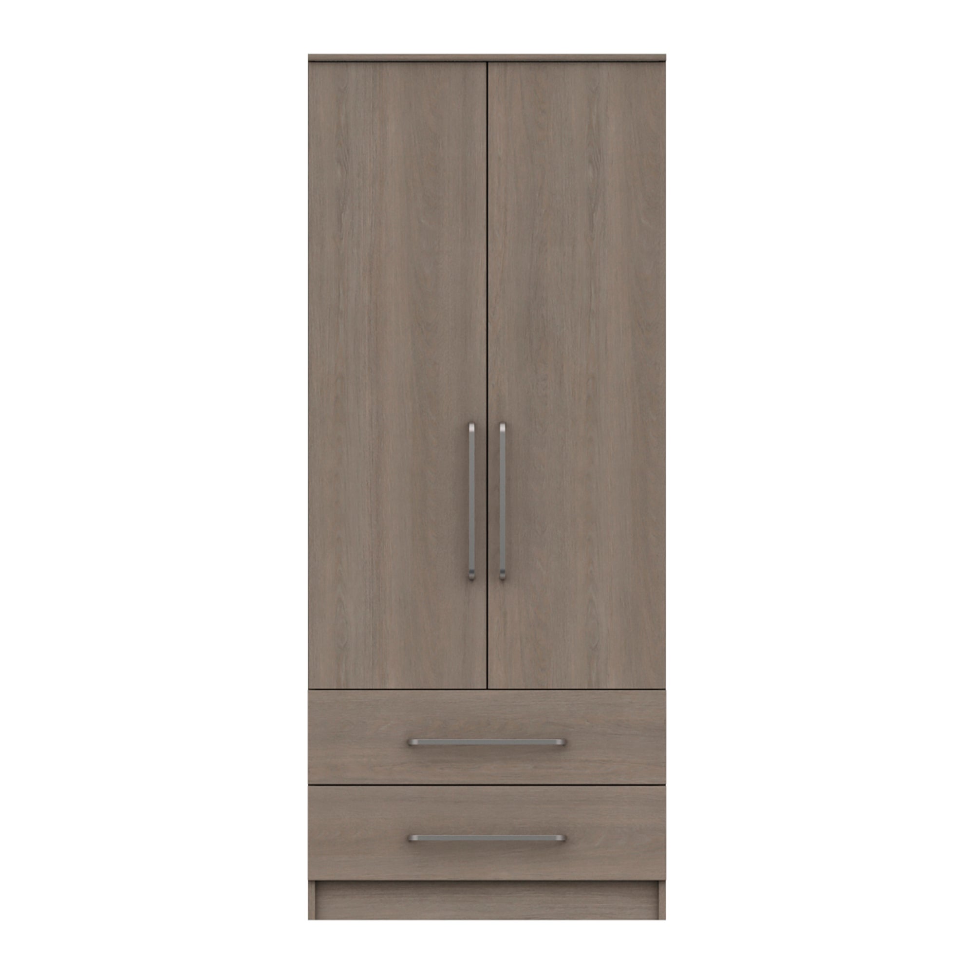 Parker Double 2 Drawer Wardrobe Light Grey