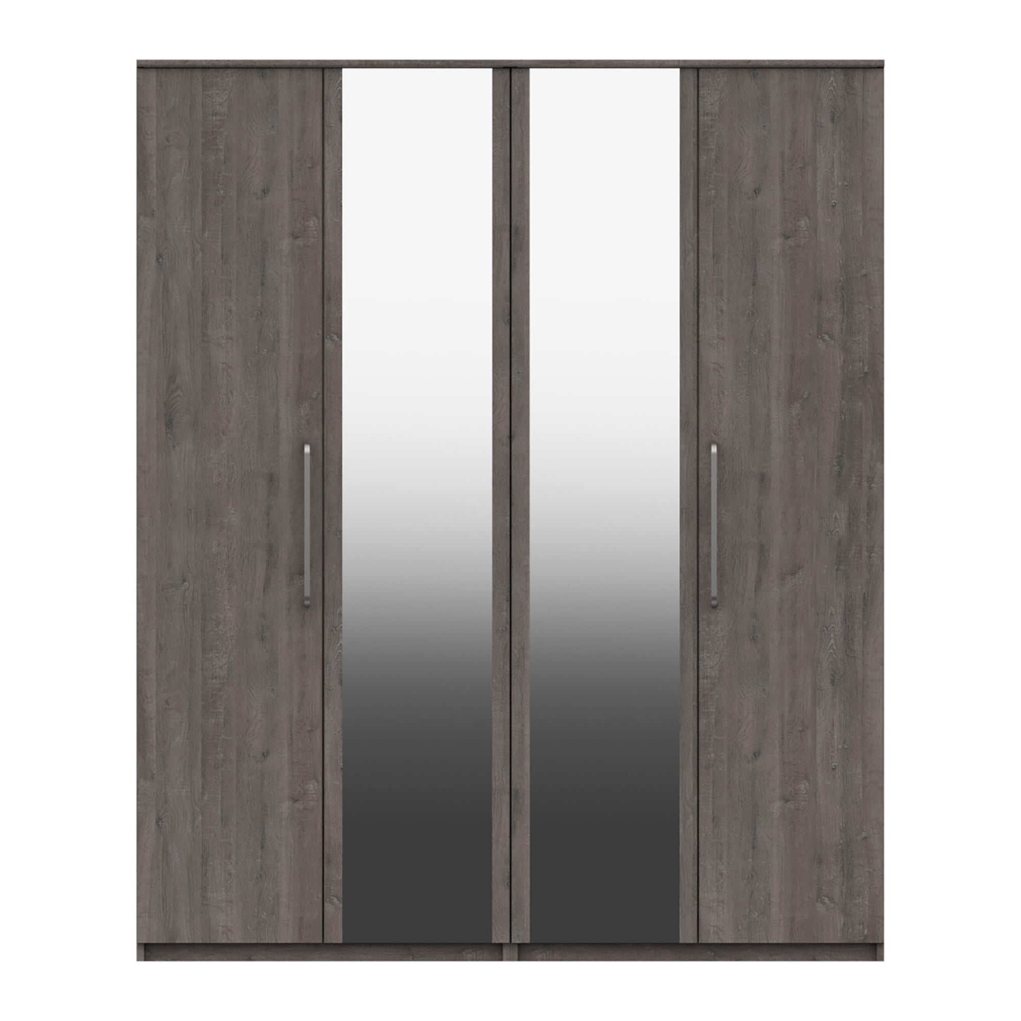 Parker 4 Door Wardrobe Mirrored Grey