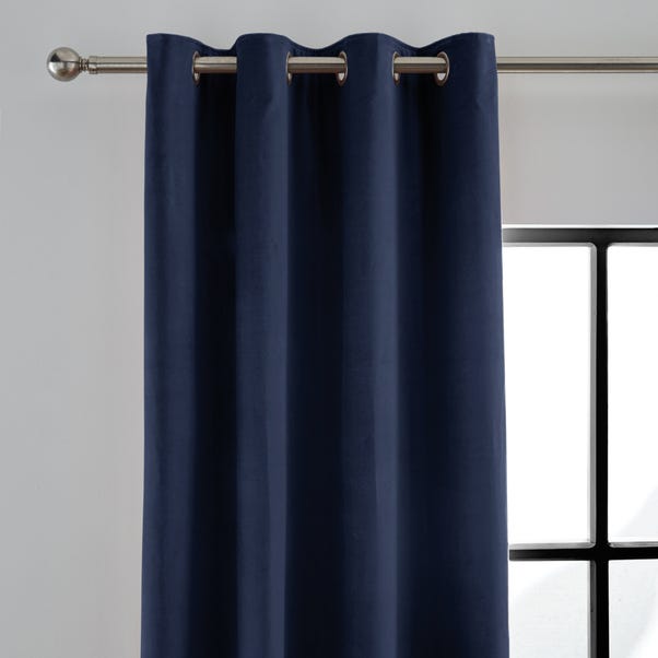 Peyton Indigo Blue Velvet Eyelet Curtains Dunelm Peyton Indigo Blue Velvet Eyelet, Royal Blue Velvet Curtains