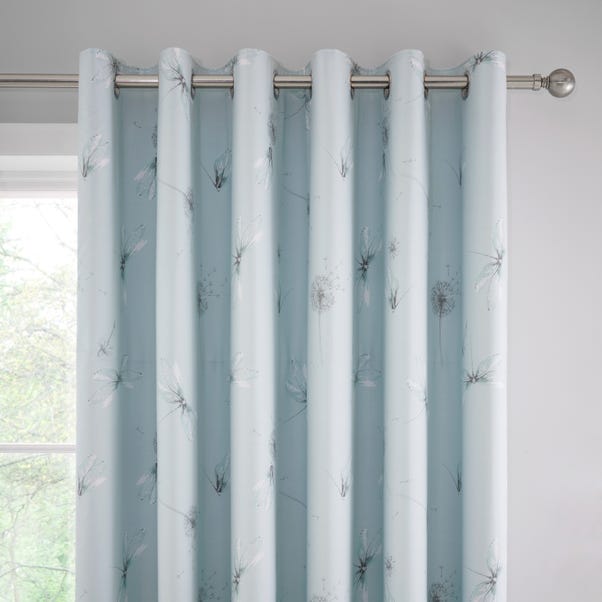 Dragonflies Duck Egg Blackout Eyelet Curtains  undefined