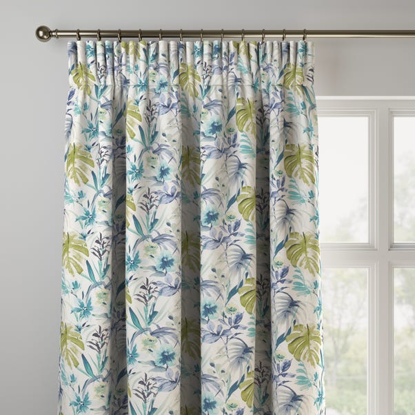 Funchal Made To Measure Fabric Sample, Navy And Green Curtains