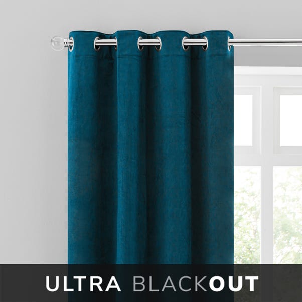 Isla Thermal Blackout Ultra Teal Eyelet, Turquoise And White Curtains