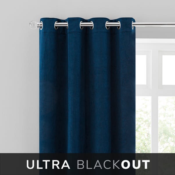 Isla Thermal Blackout Ultra Midnight Blue Eyelet Curtains  undefined