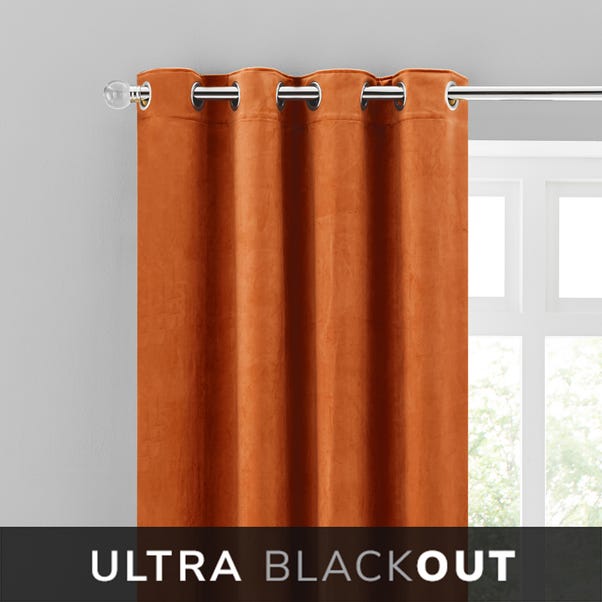 Isla Thermal Blackout Ultra Orange Eyelet Curtains  undefined