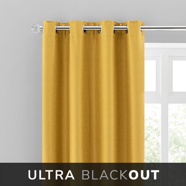 Montreal Thermal Blackout Ultra Ochre Eyelet Curtains  undefined