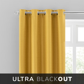 Montreal Thermal Blackout Ultra Ochre Eyelet Curtains