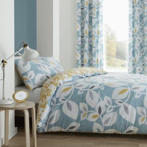 Catherine Lansfield Inga Leaf Polycotton Duvet Cover & Pillowcase Set