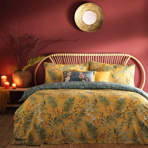Furn. Riva Mazari Mustard Duvet Cover And Pillowcase Set
