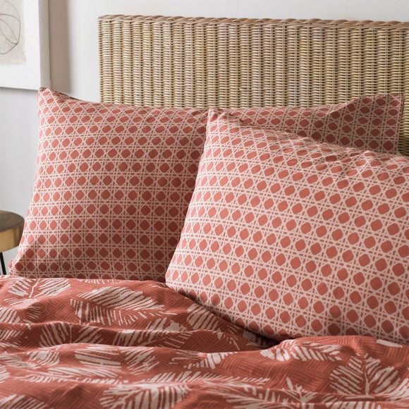 Riva Japandi Red Duvet Cover and Pillowcase Set Dunelm