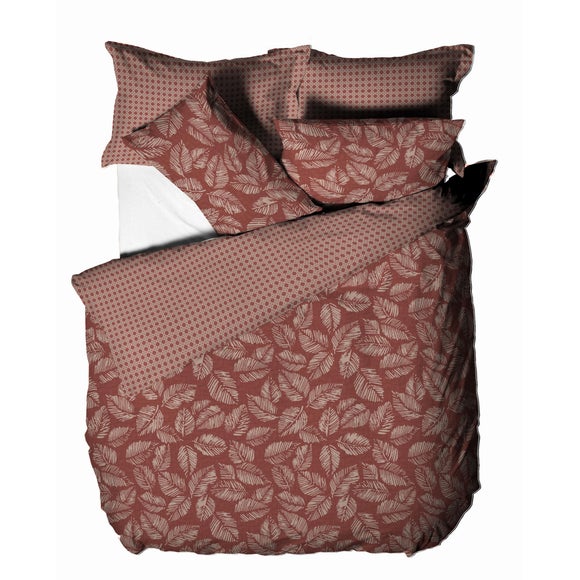 Riva Japandi Red Duvet Cover and Pillowcase Set Dunelm