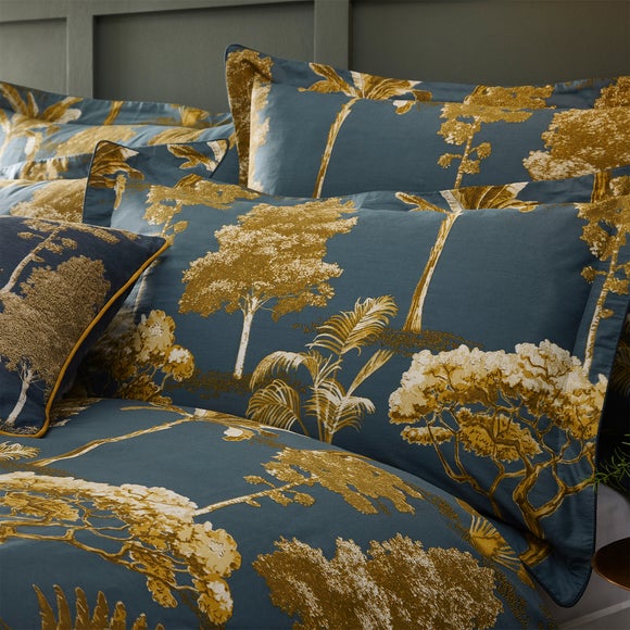 Riva Arboretum Blue 100 Cotton Duvet Cover and Pillowcase Set Dunelm