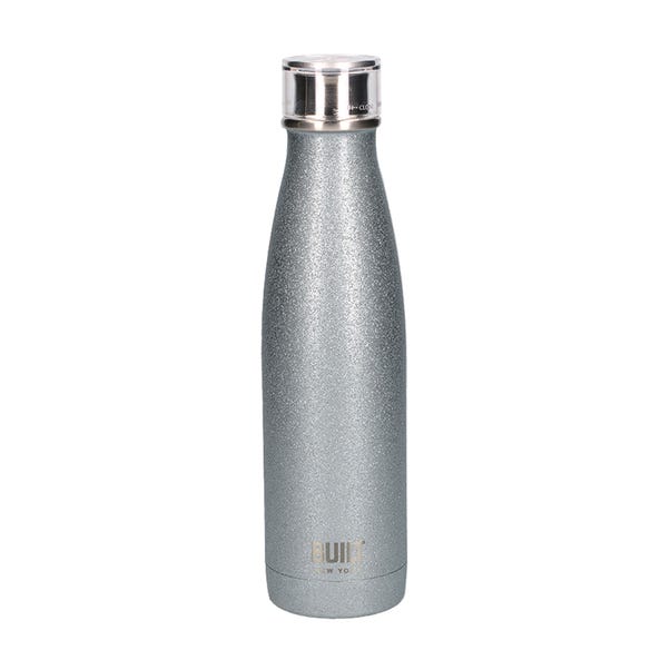 Built Silver Glitter 500ml Stainless Steel Water Bottle image 1 of 1