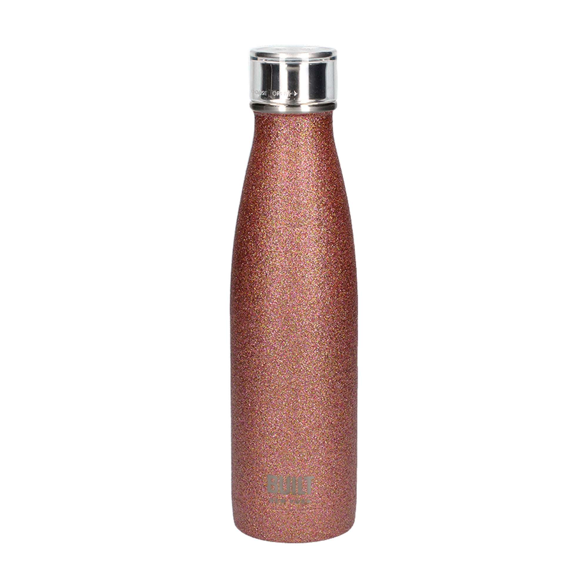 Built Rose Gold Glitter 500ml Stainless Steel Water Bottle