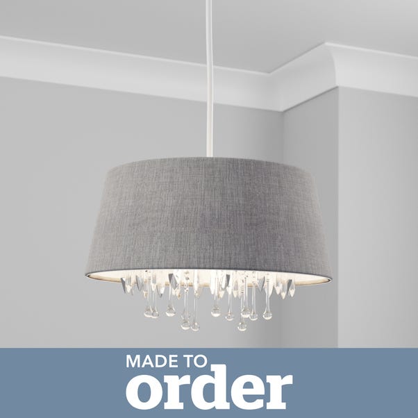 Made to Order Beaded Shade Linoso Grey undefined