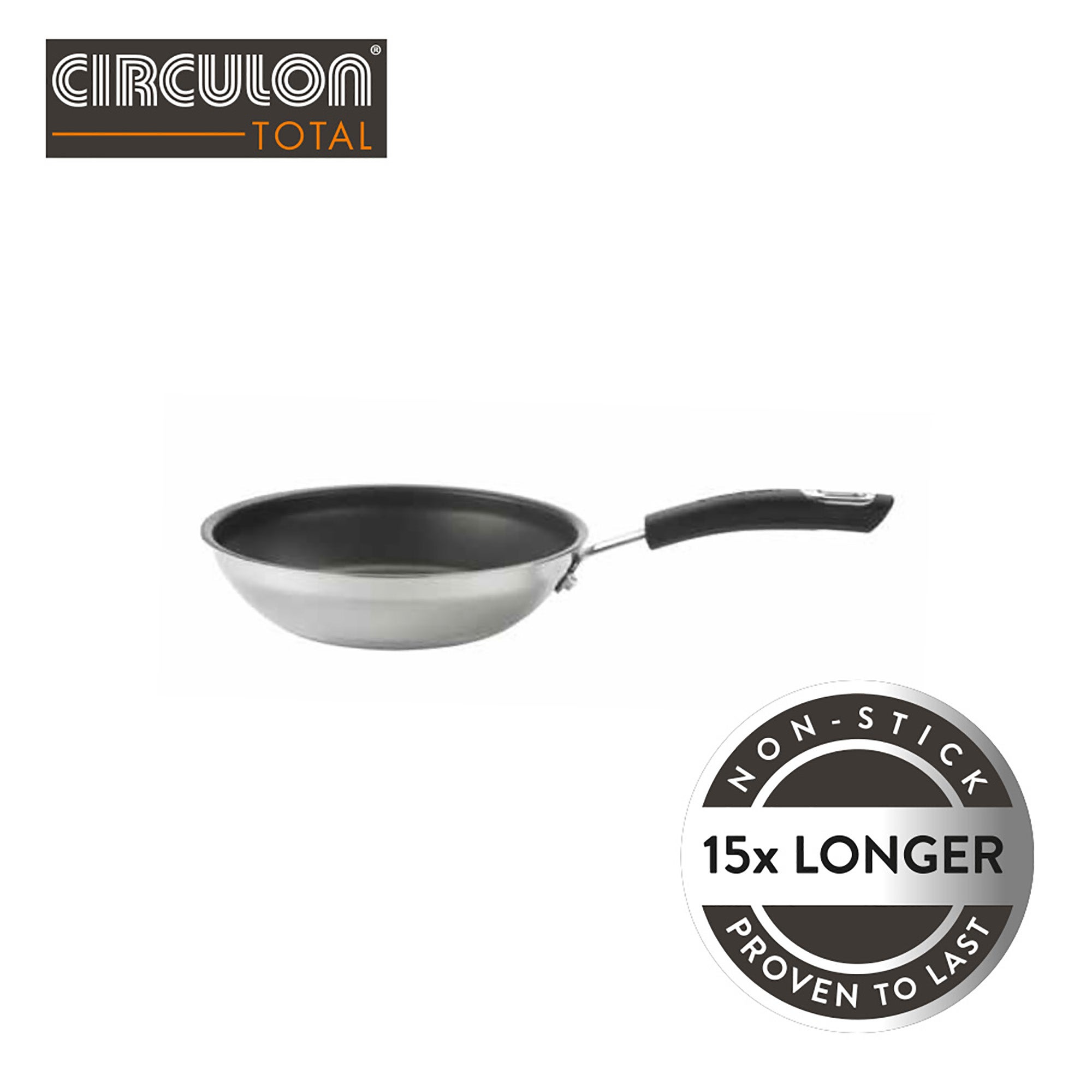 Circulon Total Non-Stick Stainless Steel Frying Pan, 22cm