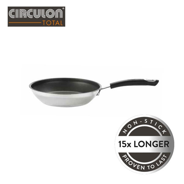 Circulon Total Stainless Steel Non-stick Induction 30cm Frying Pan Black