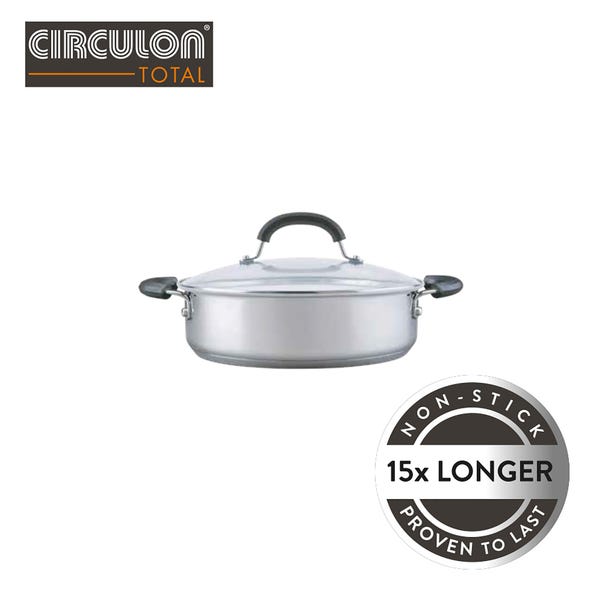 Circulon Total Stainless Steel Non-stick 24cm Casserole Pan Black