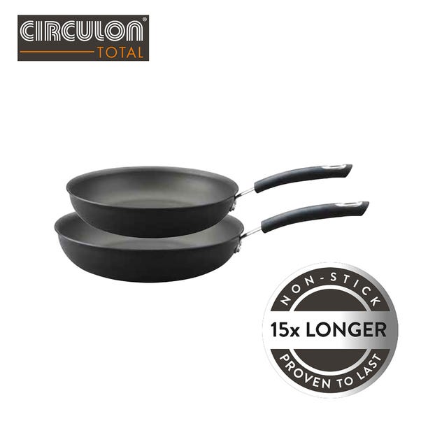 Circulon Total Hard Anodised Non-stick Induction Frying Pan Twin Pack Black
