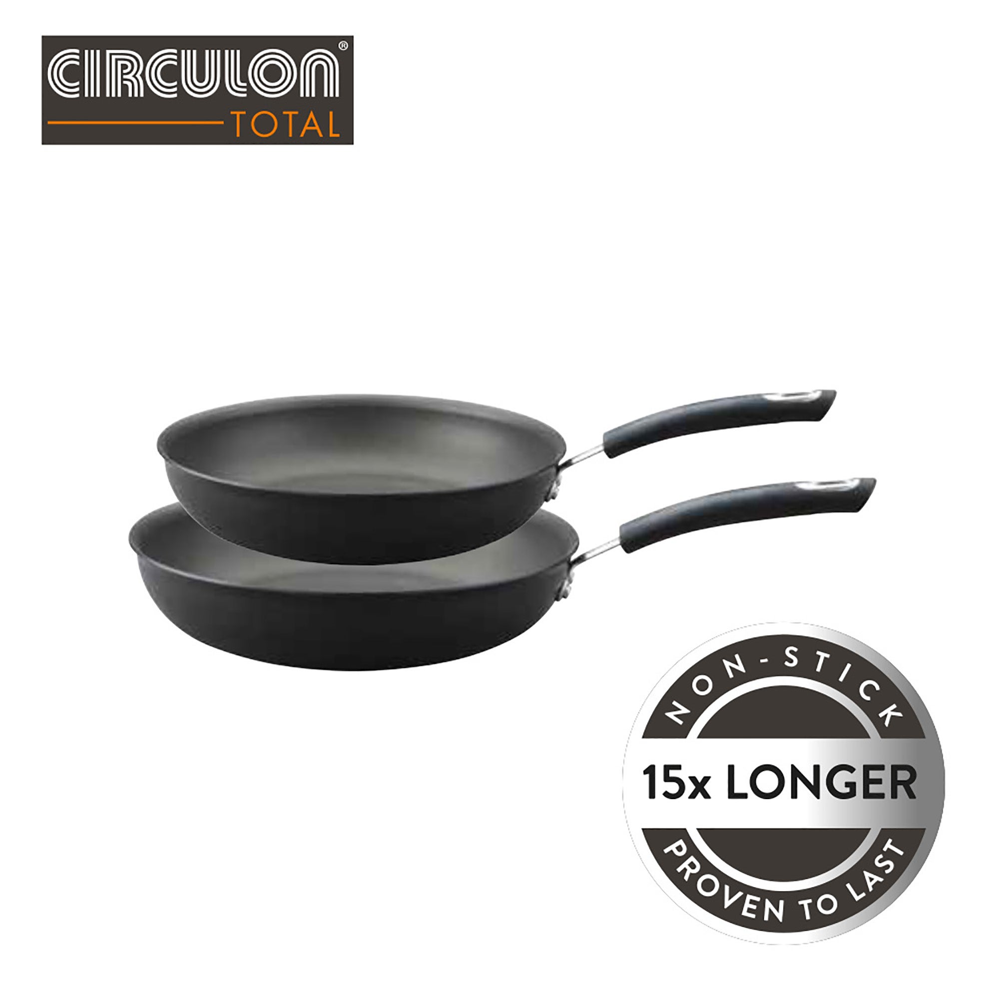 Circulon Total Non-stick Hard Anodised Aluminium Non-stick Induction 2 Piece Frying Pan Set