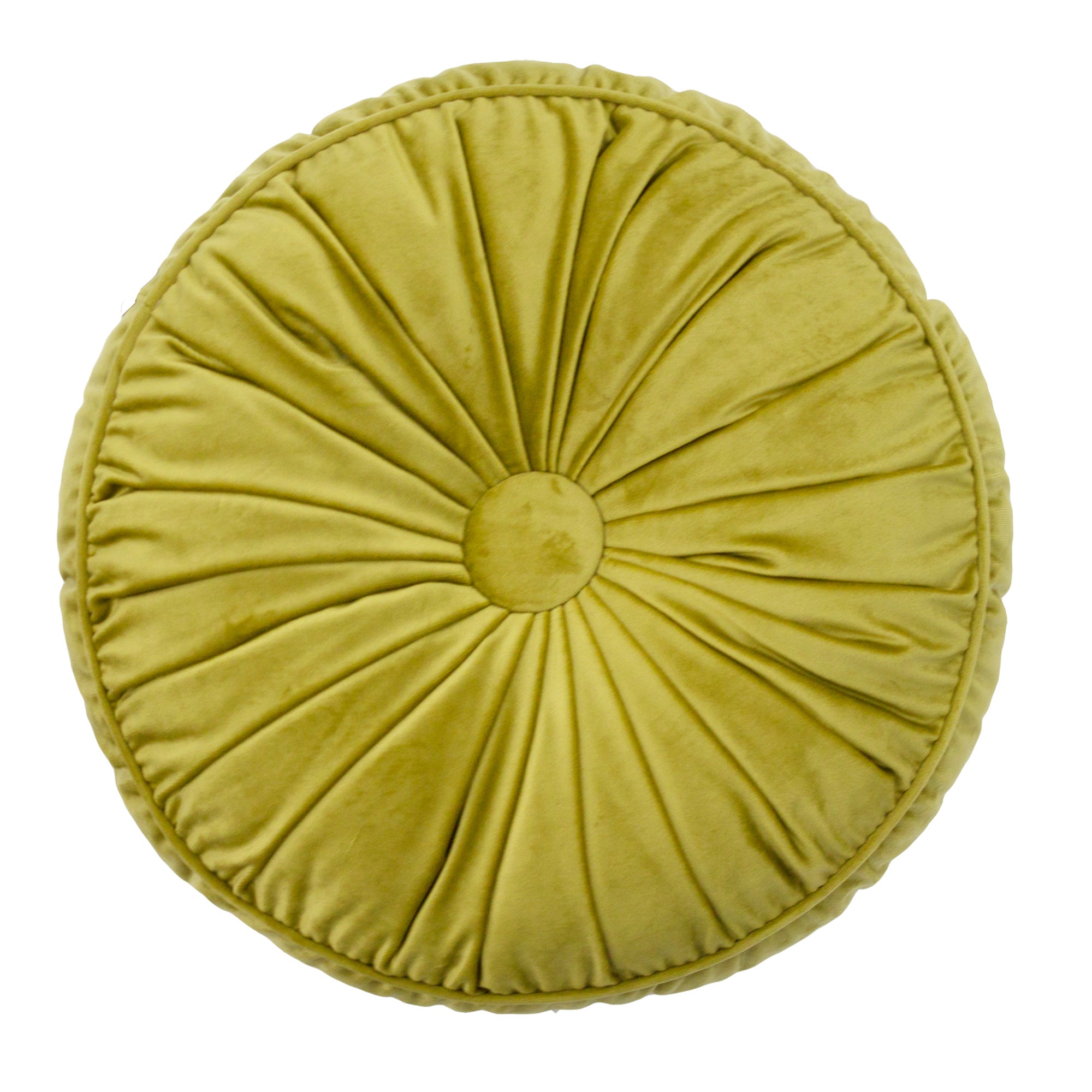 Holly Willoughby Lexi Velvet Round Cushion Yellow