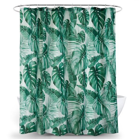 Details about   Green Tropical Plant Shower Curtain Leaves Printing Curtains For Bathroom Shower 