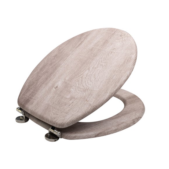 Light Grey Wood Toilet Seat | Dunelm