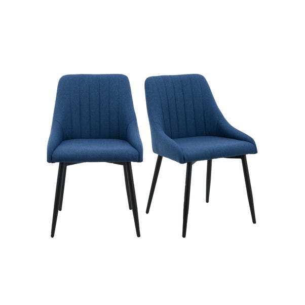 Kenton Set of 2 Dining Chairs, Flatweave Fabric image 1 of 9