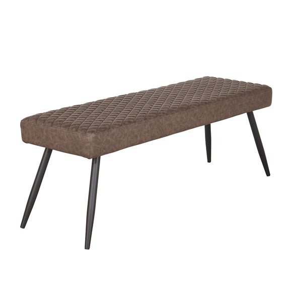Montreal 2 Seater Dining Bench Faux Leather Brown