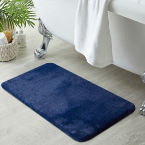 Luxuriously Soft Anti-Bacterial Memory Foam Navy Bath Mat