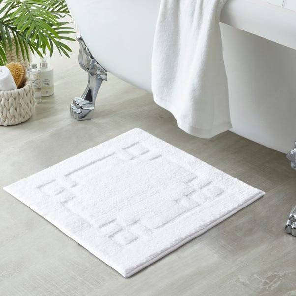 Luxury Cotton White Shower Mat