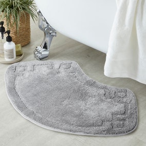 Luxury Cotton Oval Silver Bath Mat