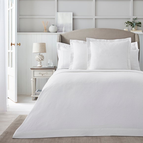 Dorma Purity Cardinham 100 Cotton White Throw