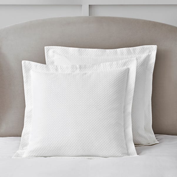 Dorma Purity Cardinham 100% Cotton White Continental Pillowcase image 1 of 4