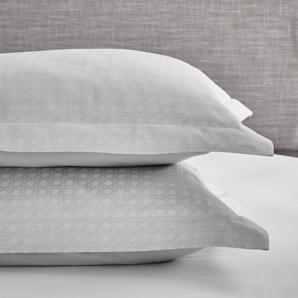 Dorma Purity Marlia Silver Cotton Jacquard Oxford Pillowcase Pair