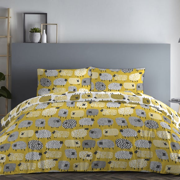 yellow and grey duvet set