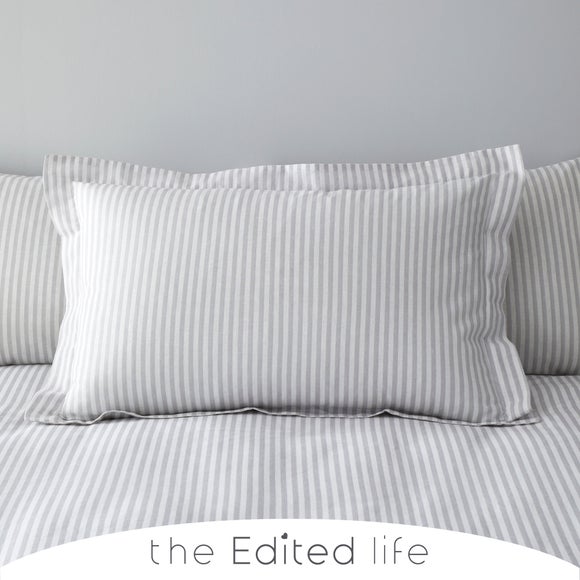 grey stripe pillowcase