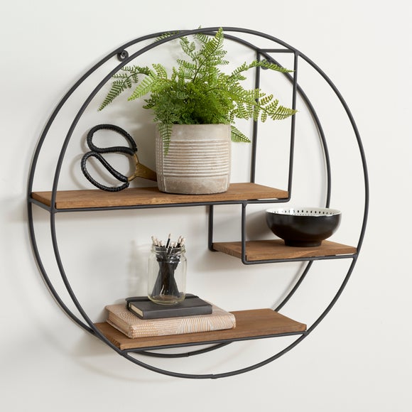 Metal circle outlet shelf