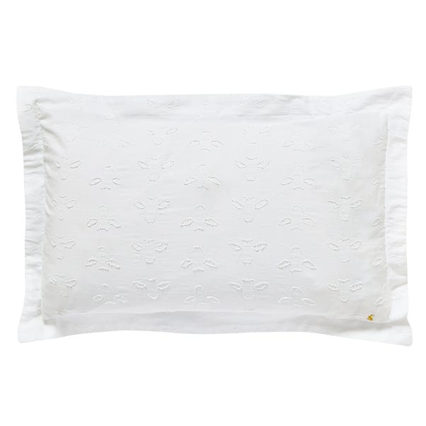 Joules Botanical Bee 100% Cotton Oxford Pillowcase White