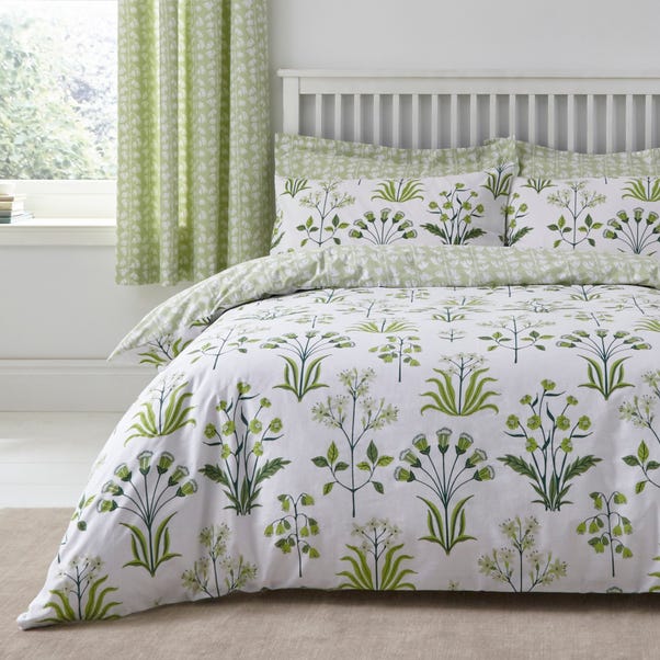 Florentina Green 100% Cotton Reversible Duvet Cover and Pillowcase Set |  Dunelm