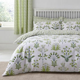 Florentina Green 100% Cotton Reversible Duvet Cover and Pillowcase Set