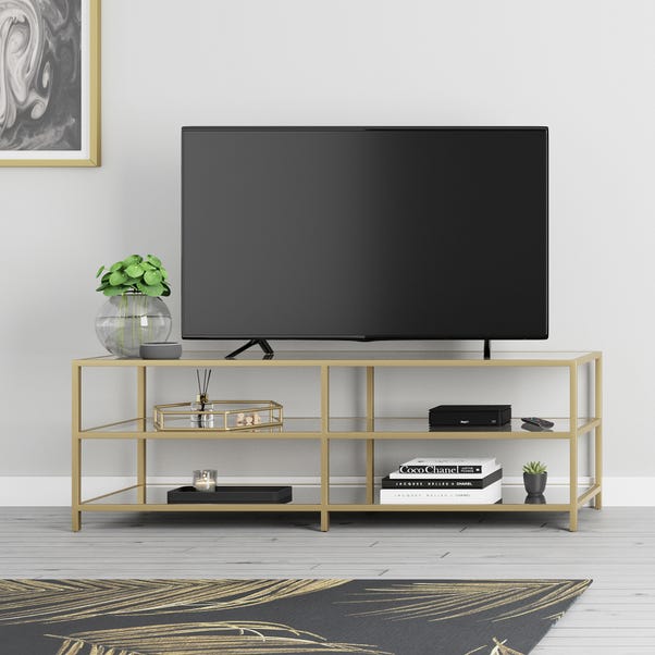 Claudia Gold Effect Wide TV Stand Gold