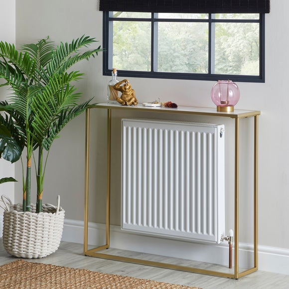 narrow over radiator console table